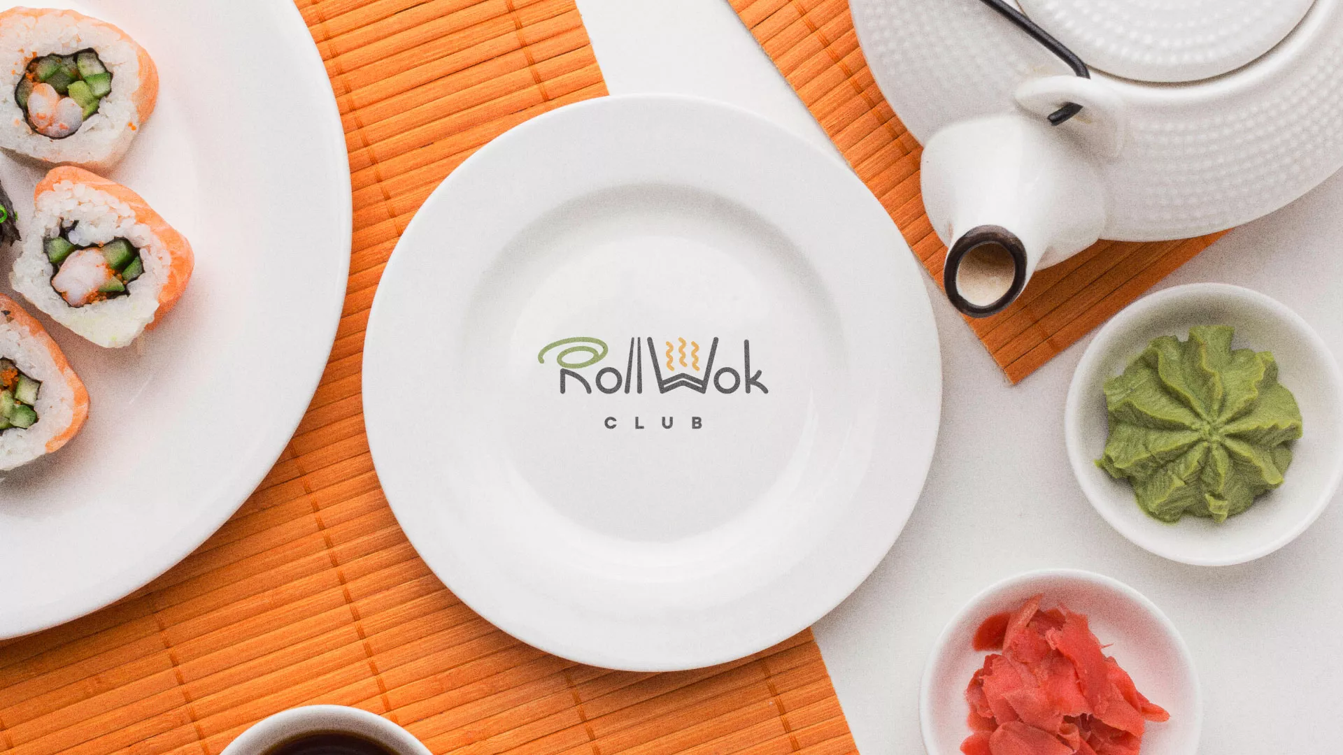 Разработка логотипа и фирменного стиля в Данкове для суши-бара «Roll Wok Club» Разработка логотипа и фирменного стиля в Данкове для суши-бара «Roll Wok Club»